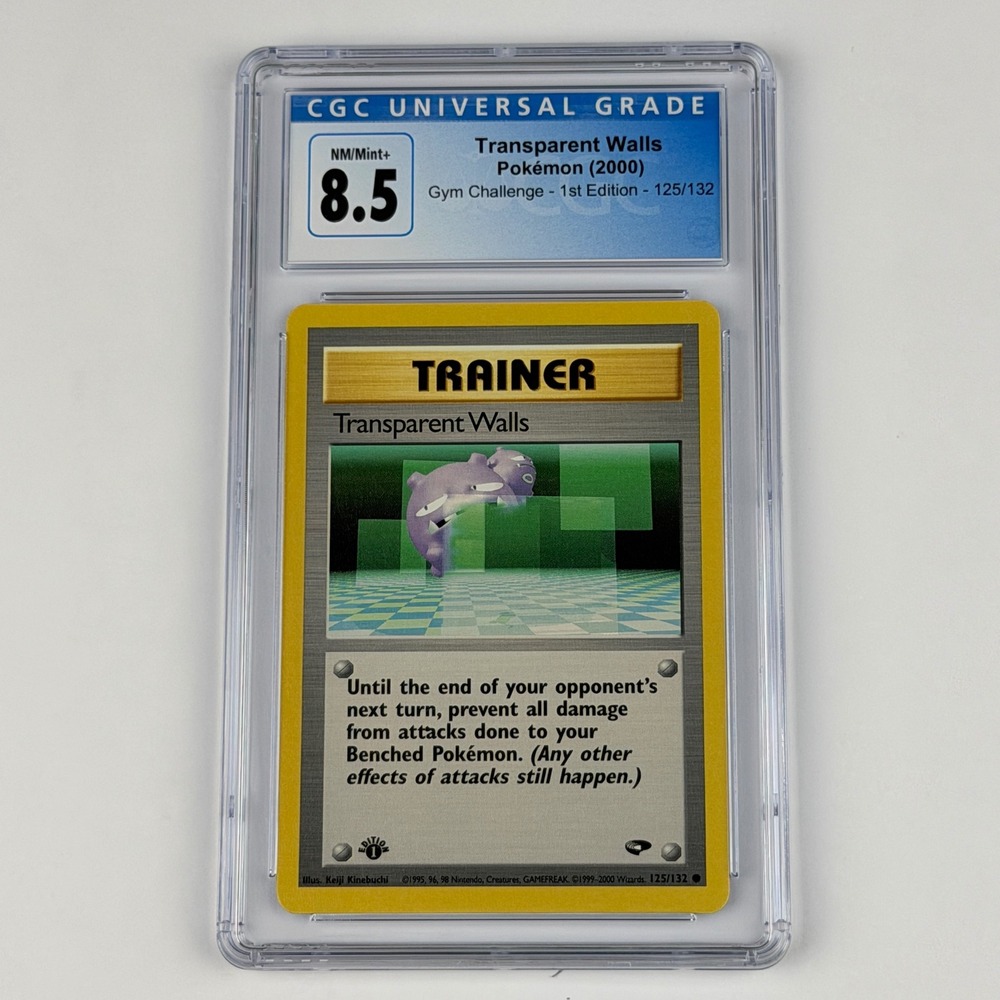 Pokemon Transparent Walls 125/132 1st Ed CGC 8.5 Blue Label 2000 Gym Challenge